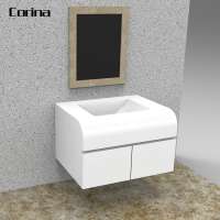 New model artificial stone white bathroom vanity basin sets with cabinet