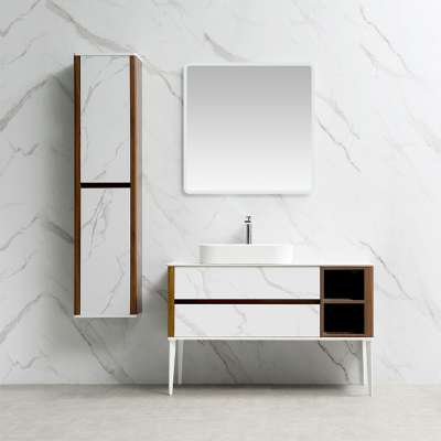 Large Luxury Classic Unique Design HIgh Gloss PVC waterproof Small Bathroom Vanity Cabinet