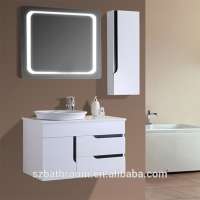 New Arrivals High Gloss White Finish Bathroom Vanity Sets Modern With Led Mirror