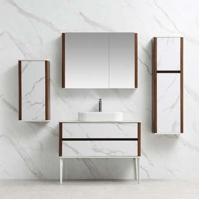 Postmodern Design High Gloss Large PVC Waterproof Bathroom Vanity Cabinet with Mirror Light