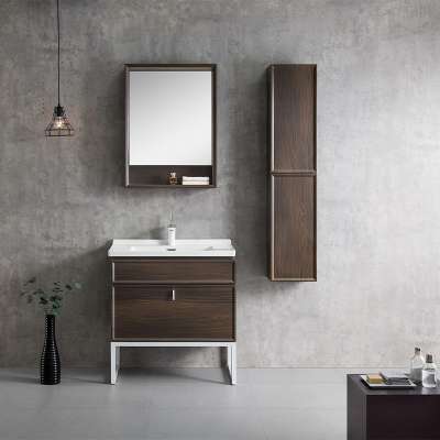 Modern luxury custom waterproof bathroom mirror cabinet american bathroom vanity cabinet single sink