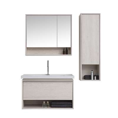 Simple Contemporary Acrylic Basin Pearlescent Color Scheme Bathroom Vanity Cabinet Pvc