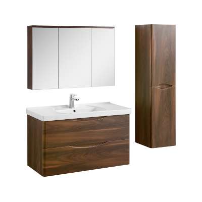 european modern luxury single bathroom vanity cabinet waterproof  mirror bathroom cabinet with washbasin