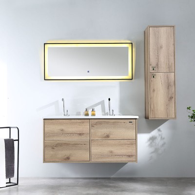 North European Style Ceramic Basin bathroom Mirrored Cabinet Vanity mdf